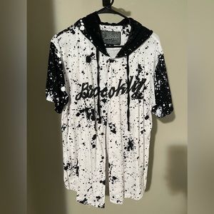 Button shirt with hoodie